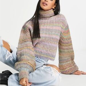 Top shop multi color sweater top size 4-6 EUC pristine worn once.